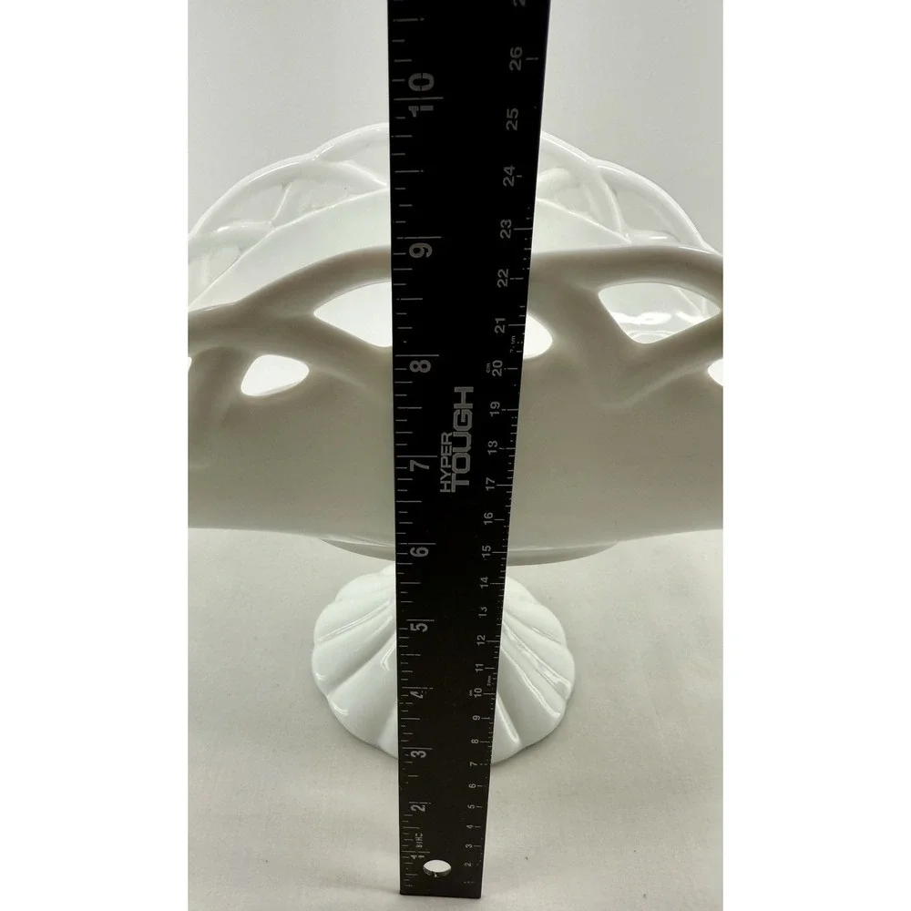 Vintage Colony Milk Glass Open Lace Pedestal Compote Fruit Bowl‎ 13.75